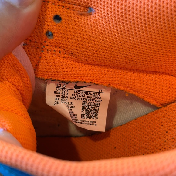 Nike Dunk Low SE Baltic Blue Total Orange Mens Size 11.5 Sneakers - Picture 5 of 6